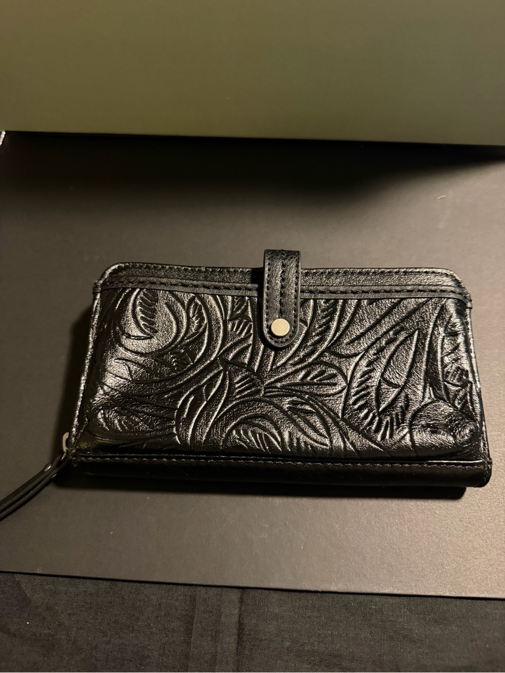 The Sak Black Embossed Leather Wallet - Women Bags